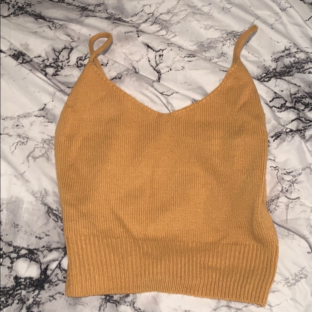 Gold crocheted crop top